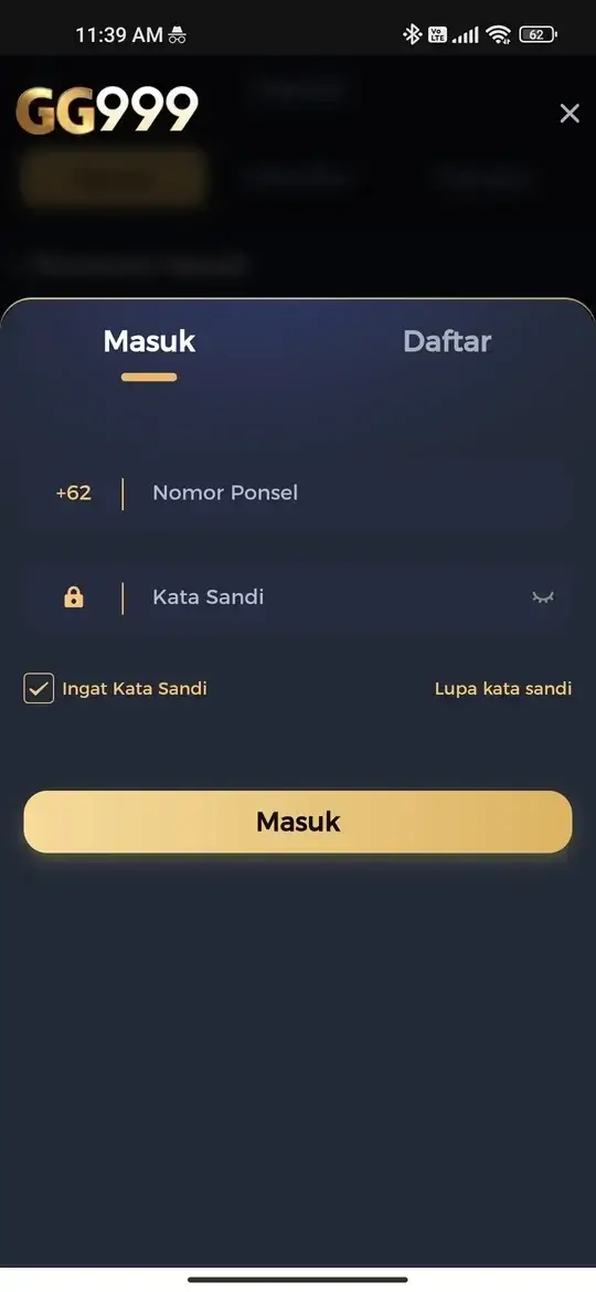 GG999 halaman login